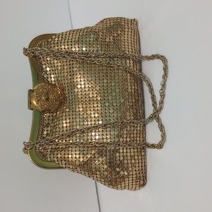 Whiting & Davis Gold Mesh Mini Clutch Purse,